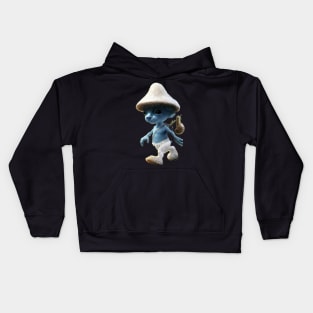 Funny Smurf cat Meme.Blue mushroom Cat meme. Kids Hoodie